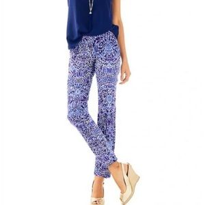 Lilly Pulitzer Taverna Tile Kelly Cropped Pants Size 6